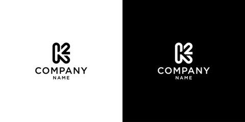 Modern and Minimalist K2 Lettermark Logo Design