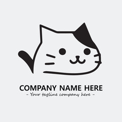 Cat character illustration black and white for logo company vector image
