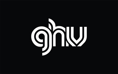 GHV Creative Unique Modern Letter Logo Design. Stylized logo featuring a unique letter design, presenting abstract minimalist aesthetics and modern appeal.