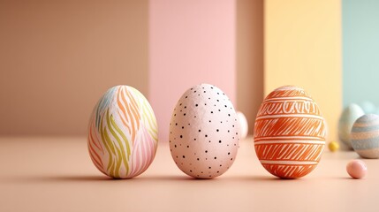 Easter decoration handmade crafts seasonal centerpieces. Colorful Easter Eggs Grouping Celebration of Spring Holiday Season Painted Decoration Artistic Look.
