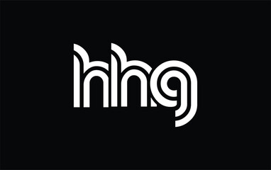 HHG Creative Unique Modern Letter Logo Design. Stylized logo featuring a unique letter design, presenting abstract minimalist aesthetics and modern appeal.