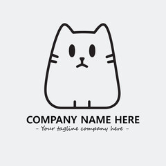Cat character illustration black and white for logo company vector image
