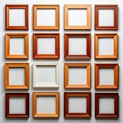 木目調の飾り枠が揃ったクラフト風イラスト素材