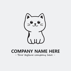 Cat character illustration black and white for logo company vector image
