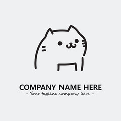 Cat character illustration black and white for logo company vector image
