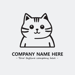 Cat character illustration black and white for logo company vector image
