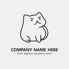 Cat character illustration black and white for logo company vector image
