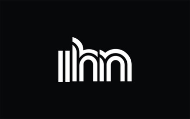 IHN Creative Unique Modern Letter Logo Design. Stylized logo featuring a unique letter design, presenting abstract minimalist aesthetics and modern appeal.