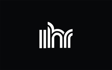 IHR Creative Unique Modern Letter Logo Design. Stylized logo featuring a unique letter design, presenting abstract minimalist aesthetics and modern appeal.