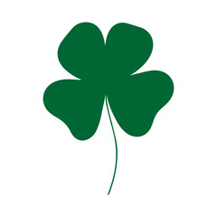 Green four leaf clover, vector illustration isolated on white or transparent background