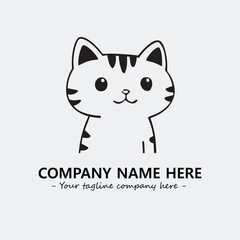 Cat character illustration black and white for logo company vector image
