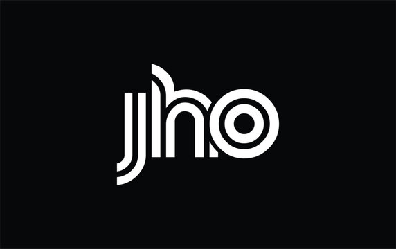 JHO Creative Unique Modern Letter Logo Design. Stylized logo featuring a unique letter design, presenting abstract minimalist aesthetics and modern appeal.