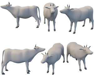 cow various elements rotation of international Islamic holidays and suitable for Eid al-Adha. Realistic 3d design emoji. 3d rendering and 3D illustration