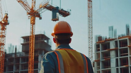 Heavy machinery operator operating a crane on a construction site. Featuring precision and control