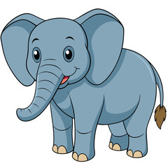 Fototapeta premium Adorable Cartoon Baby Elephant Illustration for Children
