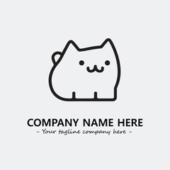 Cat character illustration black and white for logo company vector image
