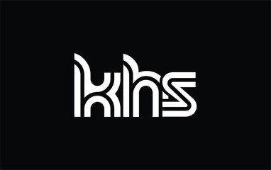 KHS Creative Unique Modern Letter Logo Design. Stylized logo featuring a unique letter design, presenting abstract minimalist aesthetics and modern appeal.