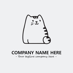 Cat character illustration black and white for logo company vector image
