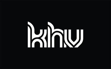 KHV Creative Unique Modern Letter Logo Design. Stylized logo featuring a unique letter design, presenting abstract minimalist aesthetics and modern appeal.