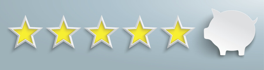 Piggy Bank 5 Yellow Stars Header
