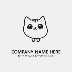 Cat character illustration black and white for logo company vector image
