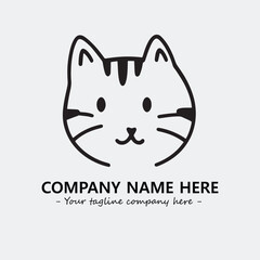 Cat character illustration black and white for logo company vector image
