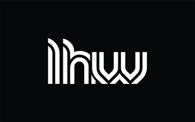 LHW Creative Unique Modern Letter Logo Design. Stylized logo featuring a unique letter design, presenting abstract minimalist aesthetics and modern appeal.