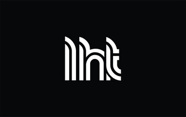 LHT Creative Unique Modern Letter Logo Design. Stylized logo featuring a unique letter design, presenting abstract minimalist aesthetics and modern appeal.