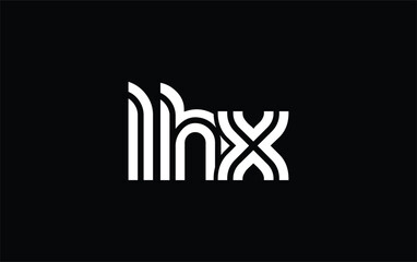 LHX Creative Unique Modern Letter Logo Design. Stylized logo featuring a unique letter design, presenting abstract minimalist aesthetics and modern appeal.