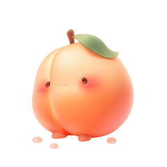Fototapeta premium Adorable peach character with shy smile digital art whimsical environment playful concept