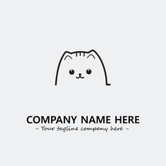 Cat character illustration black and white for logo company vector image
