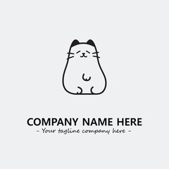 Cat character illustration black and white for logo company vector image
