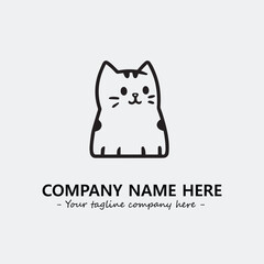 Cat character illustration black and white for logo company vector image
