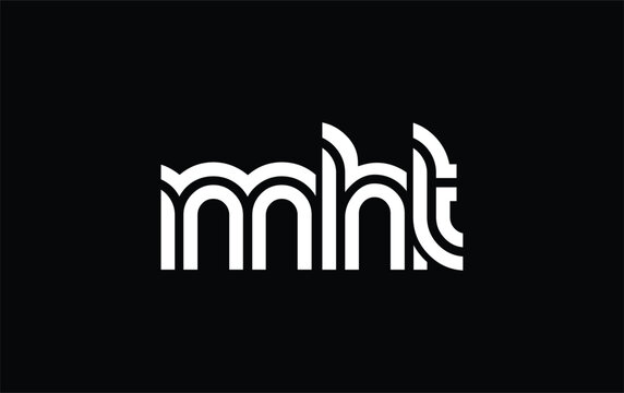 MHT Creative Unique Modern Letter Logo Design. Stylized logo featuring a unique letter design, presenting abstract minimalist aesthetics and modern appeal.