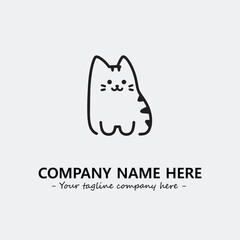 Cat character illustration black and white for logo company vector image
