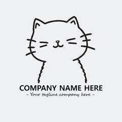 Cat character illustration black and white for logo company vector image
