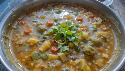 vegetable soup in a bowl