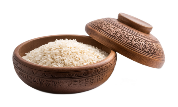 Akshata (Rice) for Sacred Offerings - Isolated on White Background