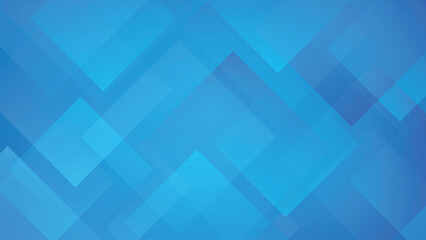 Abstract Blue Geometric Background with Overlapping Transparent Shapes