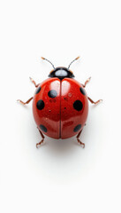 Close-Up of a Red Ladybug with Seven Black Spots