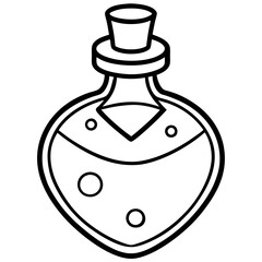 Romantic Potion Bottle Minimalist Line Art