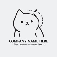 Cat character illustration black and white for logo company vector image
