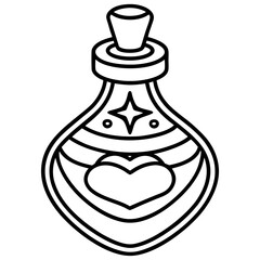 Romantic Potion Bottle Minimalist Line Art