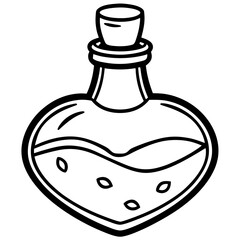 Romantic Potion Bottle Minimalist Line Art
