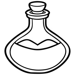 Romantic Potion Bottle Minimalist Line Art