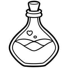 Romantic Potion Bottle Minimalist Line Art