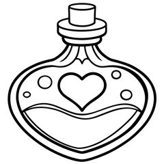 Romantic Potion Bottle Minimalist Line Art