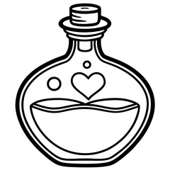 Romantic Potion Bottle Minimalist Line Art