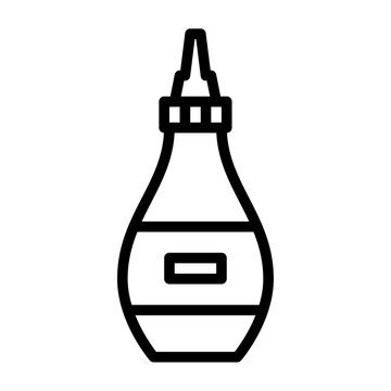 recommend clip art: sauce bottle outline icon. ketchup black line illustration.