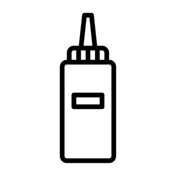 recommend clip art: sauce bottle outline icon. ketchup black line illustration.